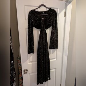 Express black sequin cut out dress size Xs NWT